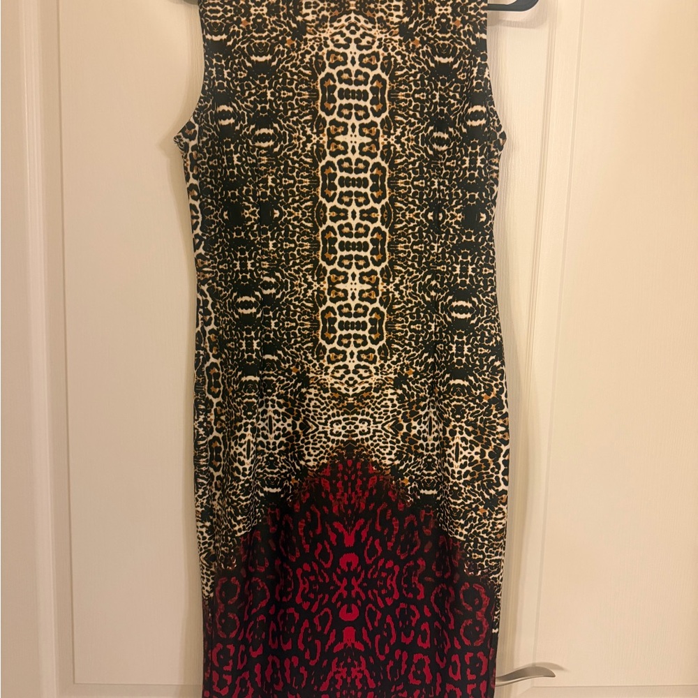 VENUS Animal Print Midi Dress - Black and Red!